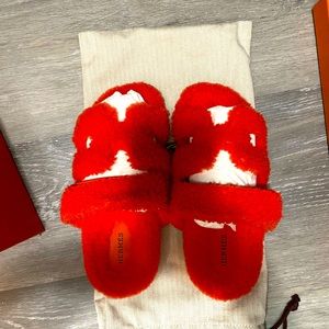 Hermes chypre sandal size 36.5 color orange/red